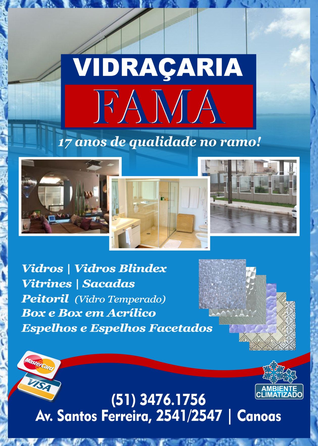 BOX E VIDROS TEMPERADOS, VIDRAARIA FAMA, VIDRAARIA EM CANOAS 