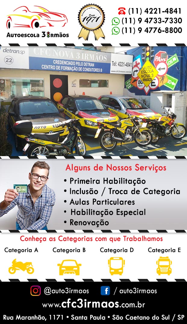 Auto Escola 3 Irmos - Auto-Moto-Escola em So Caetano do Sul, Mau